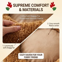 Lit pour animaux de compagnie en forme de renne de Noël, niche douillette en peluche pour chien et chat, nid doux et chaud, lit d'intérieur lavable pour petits et moyens animaux