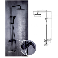 Nouveau Design Salle De Bains Lumineux Showroom Chaud Froid Eau Douce Pluie Mélangeur Bain & Douche Robinet Ensemble