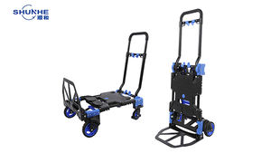 Портативная Складная Тележка для покупок 2 в 1, тяжелая грузовая тележка, прочная платформа, настраиваемая на заказ - Product Image 3