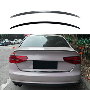Audi A4 S4 B8 2009-2016 <b>Rear</b> <b>Spoiler</b> Piano Black Carbon Fiber Texture Ducktail Trunk Lip ABS Material - Product Image 1