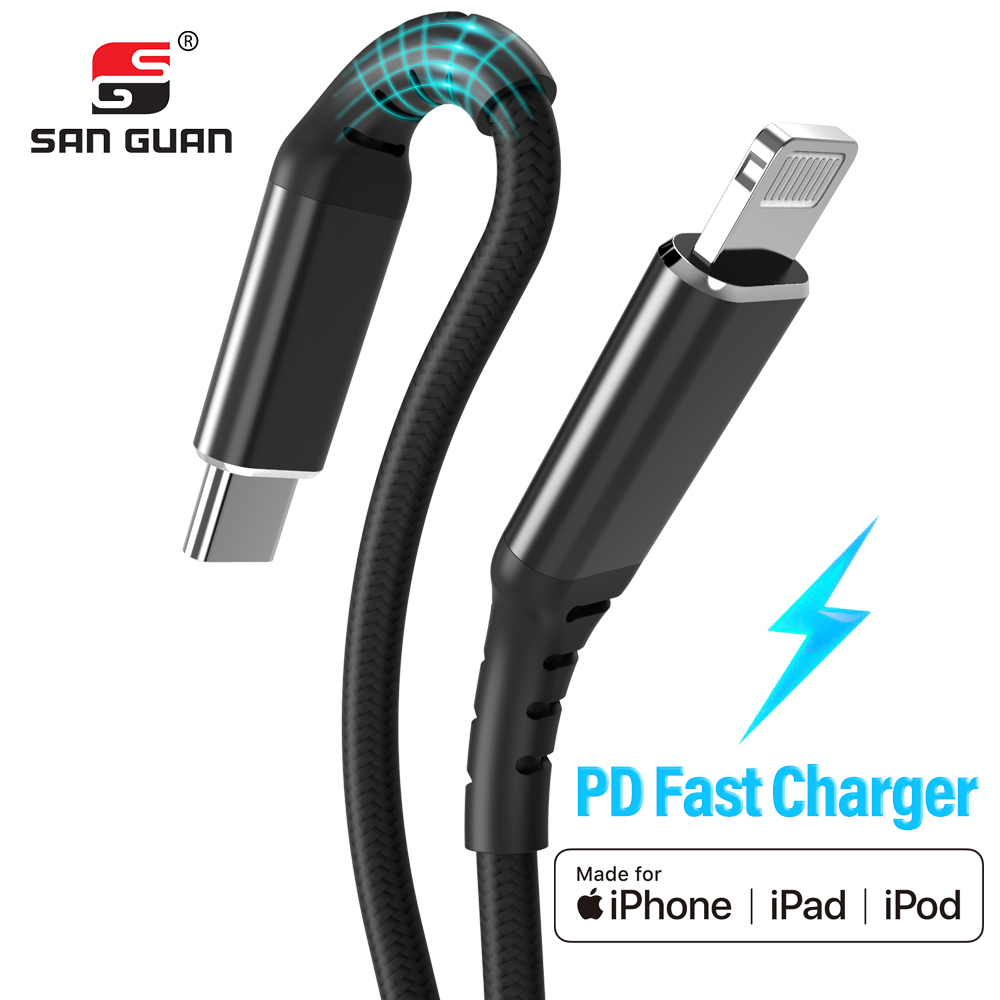Oem Pd 18 Вт быстрое зарядное устройство Mfi сертифицированное Usb Type C к Lightning кабелю 1 м/2 м для Iphone 12 Ipad Ipod