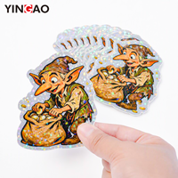 Autocollants en vinyle holographiques personnalisés en forme d'étoile, découpés sur mesure, imperméables, mignons, de style dessin animé, pour scrapbooking, journal, bouteille d'eau