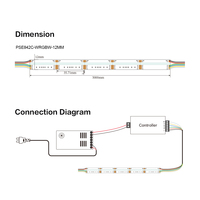 Bande LED COB WRGBW 840LEDs/M, très vendue sur le marché américain, DC24V, découpable, sans points sombres, flexible, éclairage décoratif d'intérieur