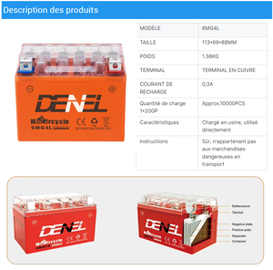 DENEL 6MG4L Meilleurs <span class=keywords><strong>prix</strong></span> pour batteries de moto SMF 12V 4Ah Gel <span class=keywords><strong>Batterie</strong></span> au plomb pour moto pour Yt4L-Bs - Product Image 4