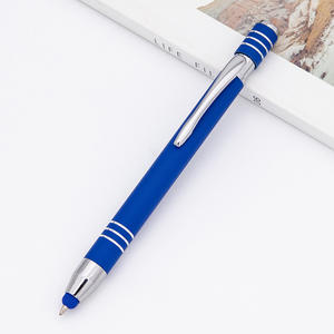 قلم ستايلس مبتكر بتصميم جديد وألوان زاهية مع لمسة مطاطية وهيكل ألومنيوم، قلم ستايلس ترويجي مخصص للإعلانات مع حواف فضية - Product Image 6