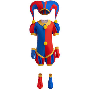 HIPPO KIDS Nuevo Mono Infantil de Cosplay, Traje de Payaso de Circo Mágico con Números, Disfraz de <span class=keywords><strong>Dibujos</strong></span> Animados Pomni - Product Image 1