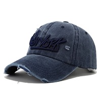 Casquette de baseball unisexe délavée style vintage avec broderie 3D NEW YORK, idéale pour couple, décontractée, pour l'extérieur, protection solaire, réglable, type Dad Hat