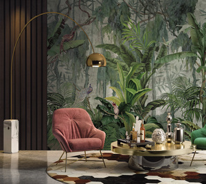 Tùy Chỉnh In Ấn Thiên Nhiên Cảnh Quan Hình Nền Rừng Nhiệt đới Thực Vật Rừng Động Vật <span class=keywords><strong>3D</strong></span> Bức Tranh Tường Hình Nền Cho Tường Bức Tranh Tường Giấy Hình Nền - Product Image 2