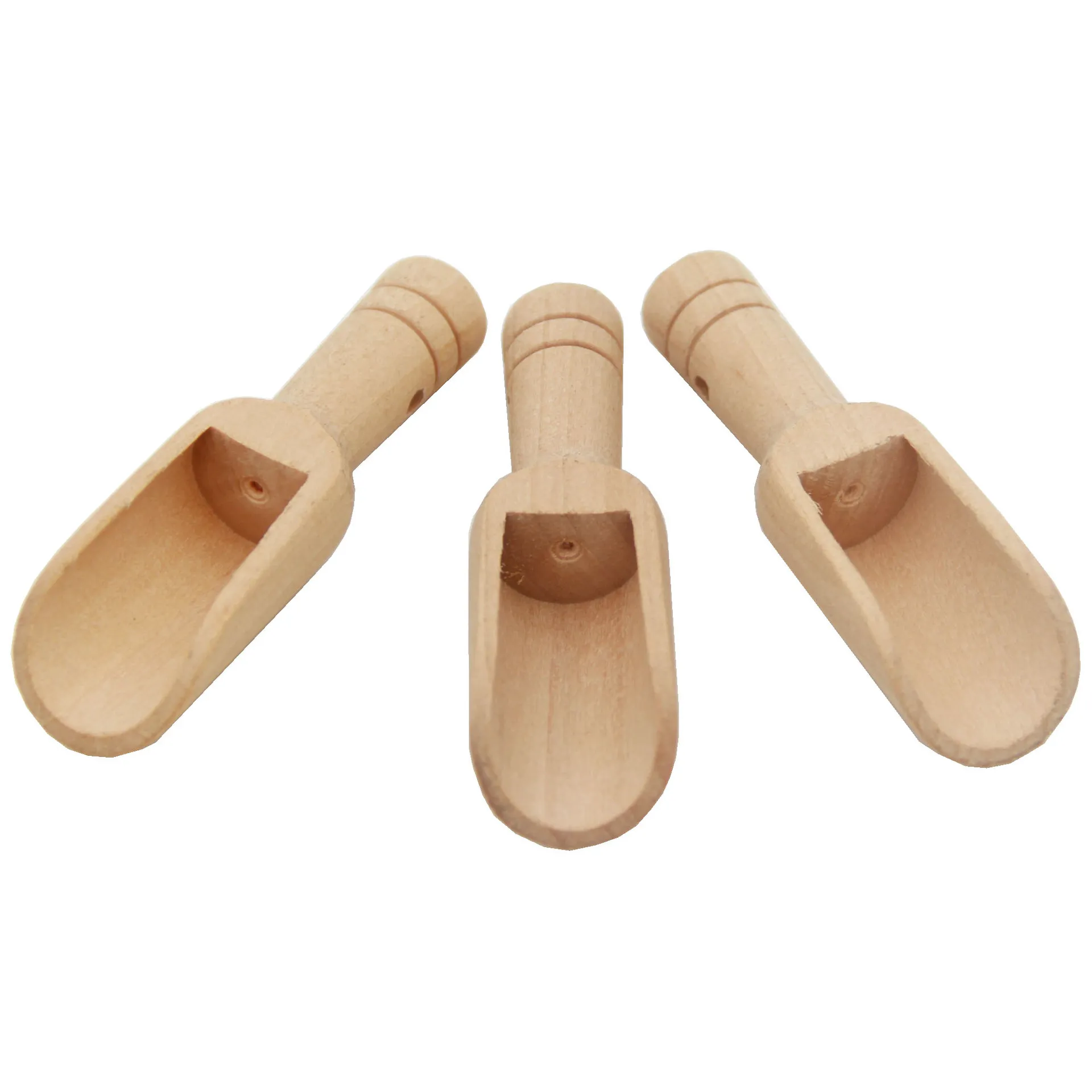 Mini Wooden Scoop Bath Salt Spoon with Wooden Handle Kitchen Scooper Coffee Scoop