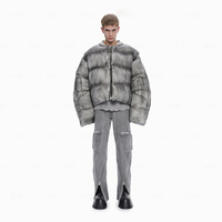 Veste matelassée décontractée surdimensionnée pour homme, personnalisée en usine, de haute qualité, épaisse, délavée, unie et amovible pour l'hiver