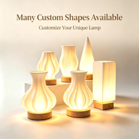 Nouvelle arrivée, lampe de table LED à texture ondulée en impression 3D, esthétique minimaliste crème, lampe de chevet, lampe de décoration intérieure