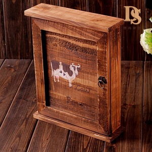 Boîte à clés en bois vintage rétro avec technique de polissage Décoration d'intérieur Montage mural Rangement <span class=keywords><strong>Porte</strong></span>-clés suspendu - Product Image 4