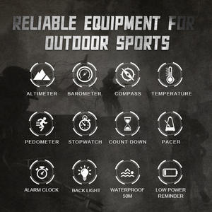 NORTH EDGE <span class=keywords><strong>AP46</strong></span> Reloj Deportivo Digital de Lujo para Hombre, Resistente al Agua, 50M, Altímetro, Brújula, Hora Mundial, Reloj de Pulsera de Cuero - Product Image 6