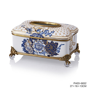Série de vaisselle <span class=keywords><strong>en</strong></span> céramique bleue et blanche Art déco moderne haut de gamme 2023, assiette à fruits combinée, décoration de salon, vase de table - Product Image 4