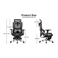 Chaise de bureau exécutive ergonomique moderne en maille avec accoudoirs 4D en PU et soutien lombaire réglable
