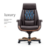 Boss Manager Président Président Personnalisé Luxe Marron Cuir Pu Dossier Haut Exécutif Rotatif Bureau Pivotant Chaise