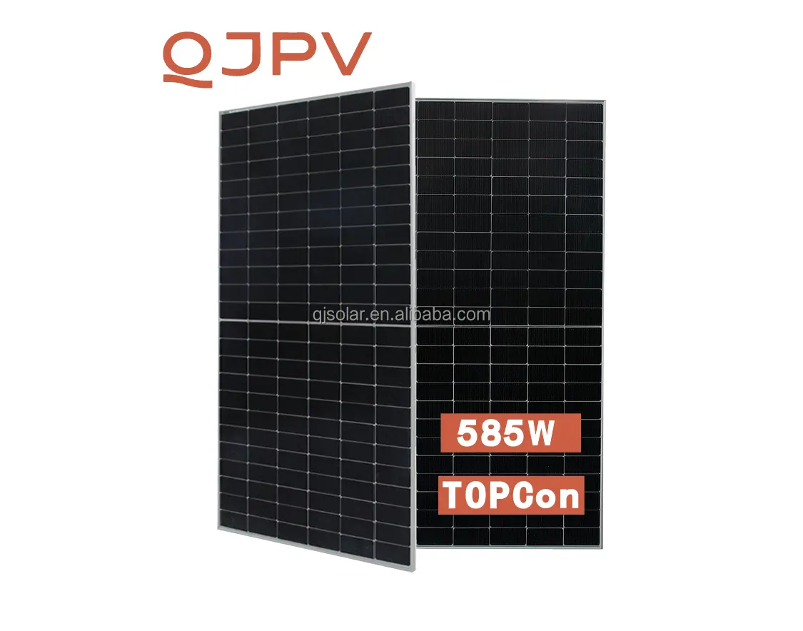 QJPV Solar Energy Panels 585Watts High Efficient Mono Photovoltaic 555W 560W 565W 570W 575W 580W 585W N-Type TOPCon Solar Panels