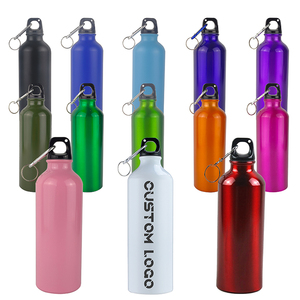 Promotional Custom Logo Cycling Aluminum Water Bottle Large Capacity Food Grade Single Wall Leakproof Carabiner Eco-Friendly