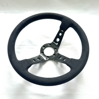 Volant de course DELUXON RSW90-1AC 350mm 14 pouces en cuir PU PVC à 3 branches pour modification automobile, drift et rallye - Vente flash