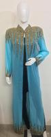Robe maxi élégante pour femmes musulmanes, abaya kimono, au-dessus du genou, en georgette artisanale, respirante, pour mariage, fête, vacances, Royaume-Uni
