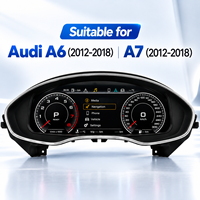 Kluster Digital untuk Audi A6 A7 C7 2012-2018 4G8 Full HD LCD Dashboard Speedometer Box Profesional 12.3 Inch Instrument Cluster