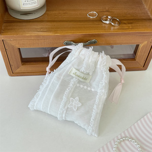 Eco-Friendly <b>Small</b> Lace Jewelry Packaging Dust Pouch Fashion Cloth <b>Gift</b> Drawstring <b>Bag</b> - Product Image 2