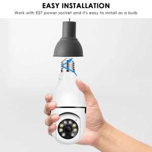 Cámara de Seguridad Wifi E27 de 3MP con Rotación de 360 Grados, Seguimiento Automático de Personas con IA, Visión Nocturna a Todo Color, Bombilla de Luz CCTV - Product Image 6