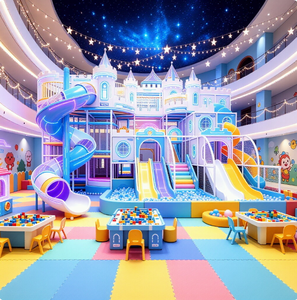 Aire <span class=keywords><strong>de</strong></span> jeux intérieure personnalisée en forme <span class=keywords><strong>de</strong></span> château, trampoline géant, mur d'escalade amusant pour enfants, jouets pour enfants populaires - Product Image 1