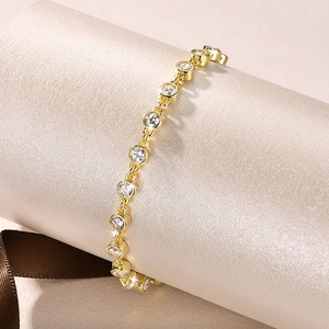 Bracelet tennis minimaliste pour femme avec zircon serti de 3 mm, en cuivre plaqué or 14 carats, anti-ternissement, bijoux de tous les jours, vente en gros pour femmes - Product Image 4