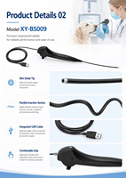 Bronchoscope vidéo endoscopique médical flexible et réutilisable avec source de lumière LED intégrée pour la gestion de l'intubation des voies respiratoires chez le chien