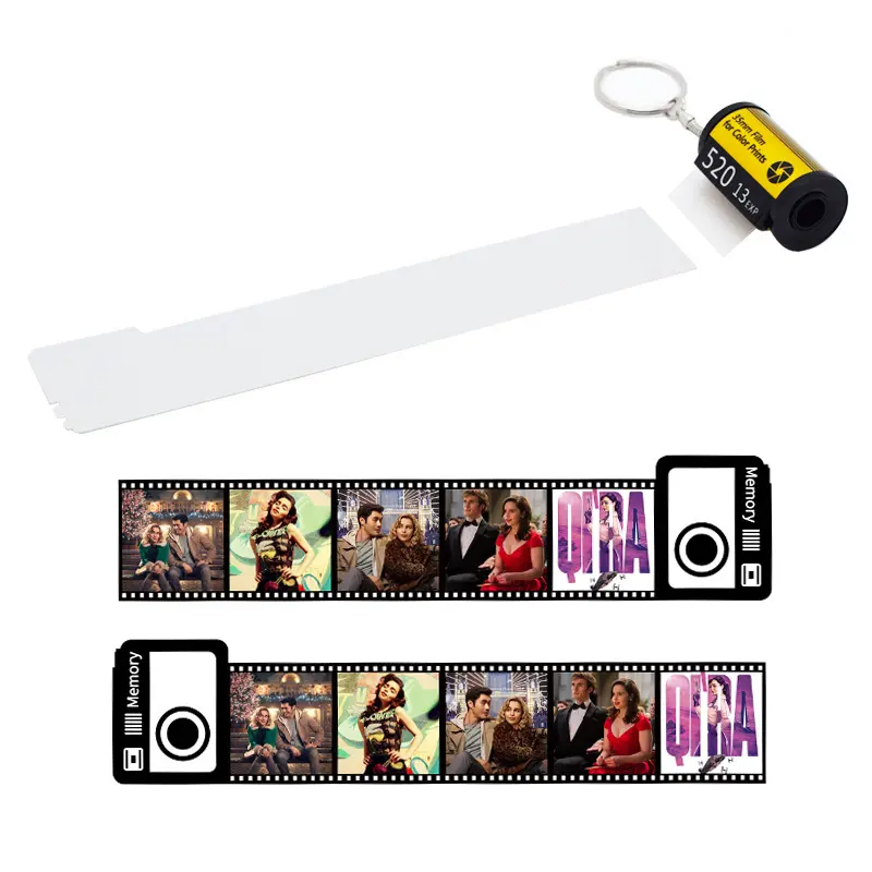 Mining Memory 1-15 Foto 'S Film Sleutelhanger Sublimatie Filmrol Sleutelhangers Voor Blanks Pet Camera Roll Cadeau Cadeau Cadeau Cadeau