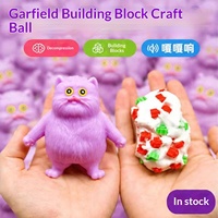 Lala Cat TPR Building Block Handmade Ball Cross-Border Bestseller Slow-Rebound Moldable Cute Squeaky Stress-Relief Toy for Youth