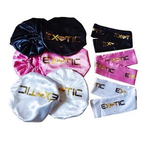 <span class=keywords><strong>PL</strong></span>-131高級カスタムエレガントなヘアボンネットシルクウィッグ睡眠ドローストリングボンネットサテンヘアバッグピローボックスロゴ印刷 - Product Image 3