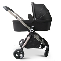 Poussette bébé pliable légère de haute qualité à 4 roues avec berceau, cadre en alliage d'aluminium, capacité de charge de 15 kg, Baypie BP168
