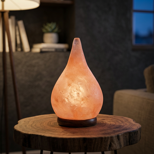 Himalayan Salt Lamp Natural Teardrop Shape Polished Pink Crystal Home Decoration Rustic Style - Product Image 2
