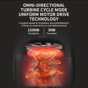 6L Stainless Steel Digital Control Air Fryer <b>with</b> Non-Stick Surface Energy Saving & Easy Clean Without Oil Seen Consumer Reports - Product Image 3