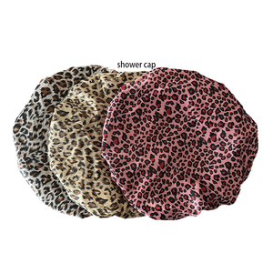 Bonnets de douche réversibles en satin de créateur ajustables personnalisés bonnet de douche double couche - Product Image 5