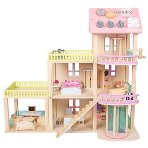 Nouveauté : Maison de poupée en bois à construire soi-même à 3 étages, unisexe, jeu de rôle, ensemble de meubles, cadeau, jouet DIY - Product Image 2