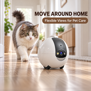 กล้องหุ่นยนต์ดูแลสัตว์เลี้ยง 4MP WiFi พร้อมแอปควบคุมระยะไกลและเสียงสองทางสำหรับบ้าน - Product Image 5
