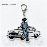 Vente en gros de porte-clés en acrylique personnalisés en plastique kawaii, personnages d'anime, sublimation, accessoires, breloques de sac en option