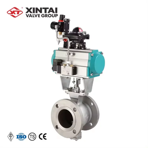Vanne à boisseau sphérique pneumatique en acier inoxydable XINTAI 3 pouces, type en V, WCB, VQ640Y-150LB - Product Image 2