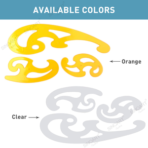 SINOART Set di 3 Righelli Curvi Francesi Professionali <span class=keywords><strong>per</strong></span> Disegno Artistico o <span class=keywords><strong>Sartoria</strong></span> - Product Image 5