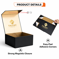 Boîte magnétique rigide pliable en carton de taille personnalisée, emballage de luxe, boîte cadeau pliable avec couvercle à fermeture magnétique
