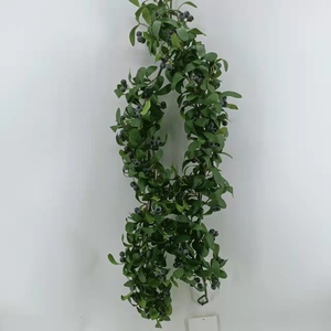 Décoration de Noël Feuille d'<span class=keywords><strong>olivier</strong></span> Fruit Berry Guirlande de bleuets Plante artificielle - Product Image 1