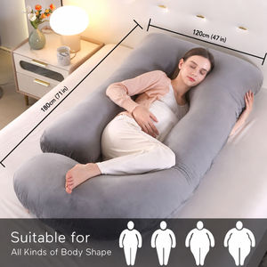 Oreiller de grossesse confortable en forme de <span class=keywords><strong>J</strong></span> pour un soutien complet du corps, oreiller de maternité pour femmes enceintes - Product Image 3