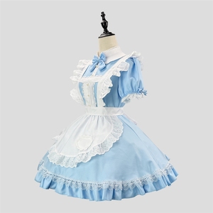 Nuevo producto original, vestido de sirvienta azul y blanco de Alice, lindo traje de cosplay estilo lolita ligero para chicas. - Product Image 3