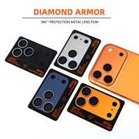 Film de protection d'objectif d'appareil photo en diamant de haute qualité pour iPhone 17 Pro Max, protecteur d'objectif d'appareil photo en verre mat en alliage d'aluminium pour iPhone 17 Air