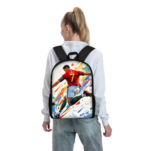 3 sac à dos zippé de grande capacité avec motif Football Star <span class=keywords><strong>CR7</strong></span> Garçons Filles Alléger le fardeau Fermeture à glissière Pratique pour les enfants - Product Image 6