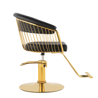 Fauteuil de Barbier Doré avec Dossier Rond, Fauteuil Pivotant pour Salon, Mobilier de Salon de Beauté et Spa à Prix Abordable, Vente Chaude