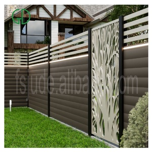 Système de clôture en aluminium découpé au laser noir Foshan GD Garden, panneaux de clôture, lattes modernes, profils extérieurs, clôture en aluminium - Product Image 3